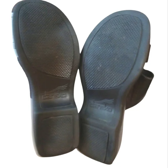 DANSKO Double Strap QuiltedLeather Slip On Comfort Slide Wedge Sandal Black 8
